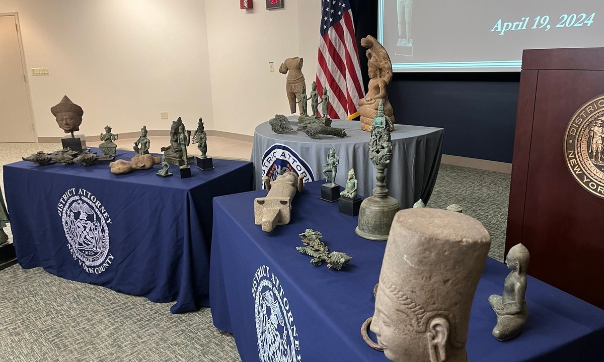US authorities return 30 antiquities recovered during trafficking investigations to Cambodia and Indonesia
