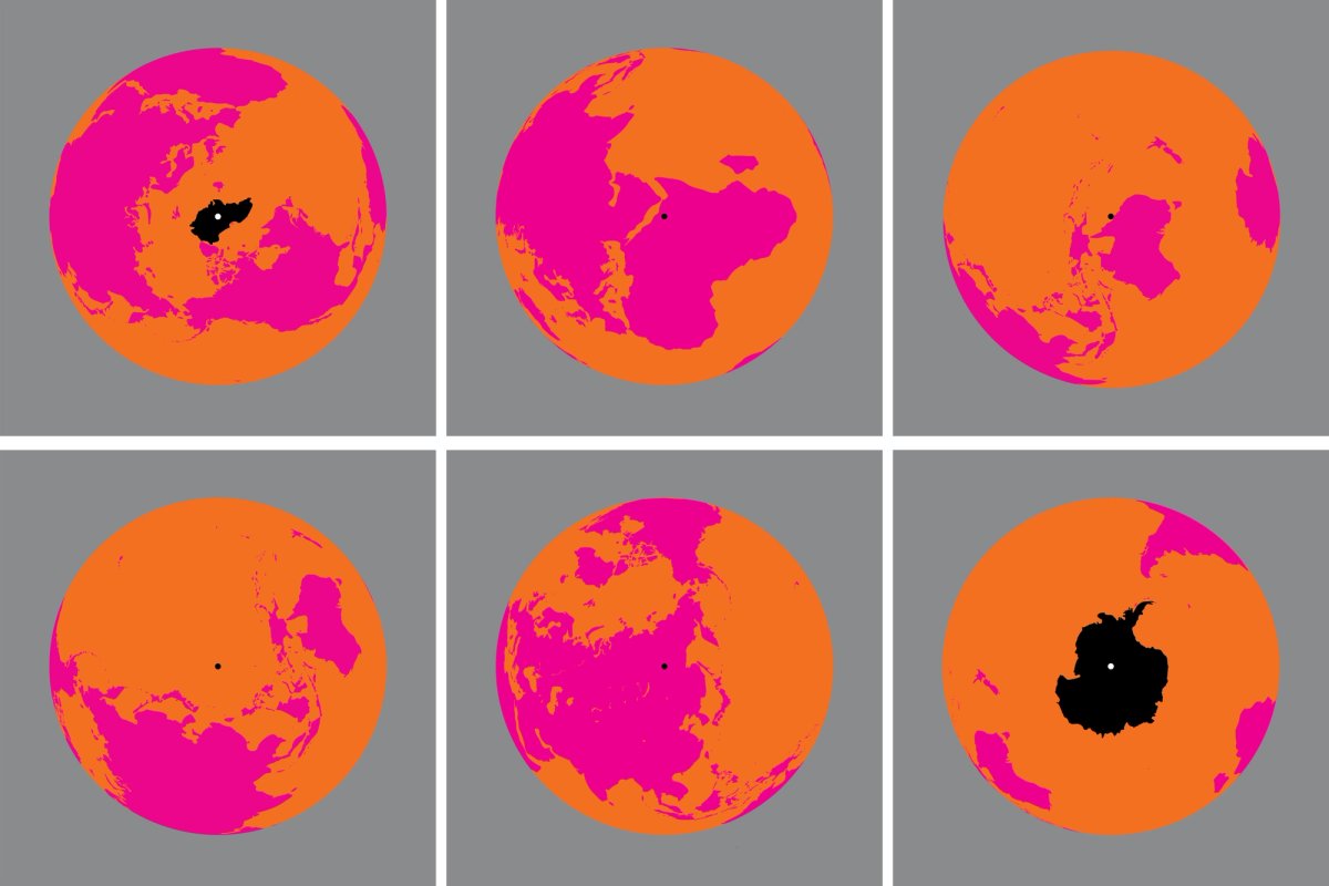 Six stills from the nine different animated views of the Earth in Olafur Eliasson's new project Earth Perspectives (2020), which the artist is releasing on Instagram to celebrate Earth Day Courtesy of the artist and the Serpentine Galleries