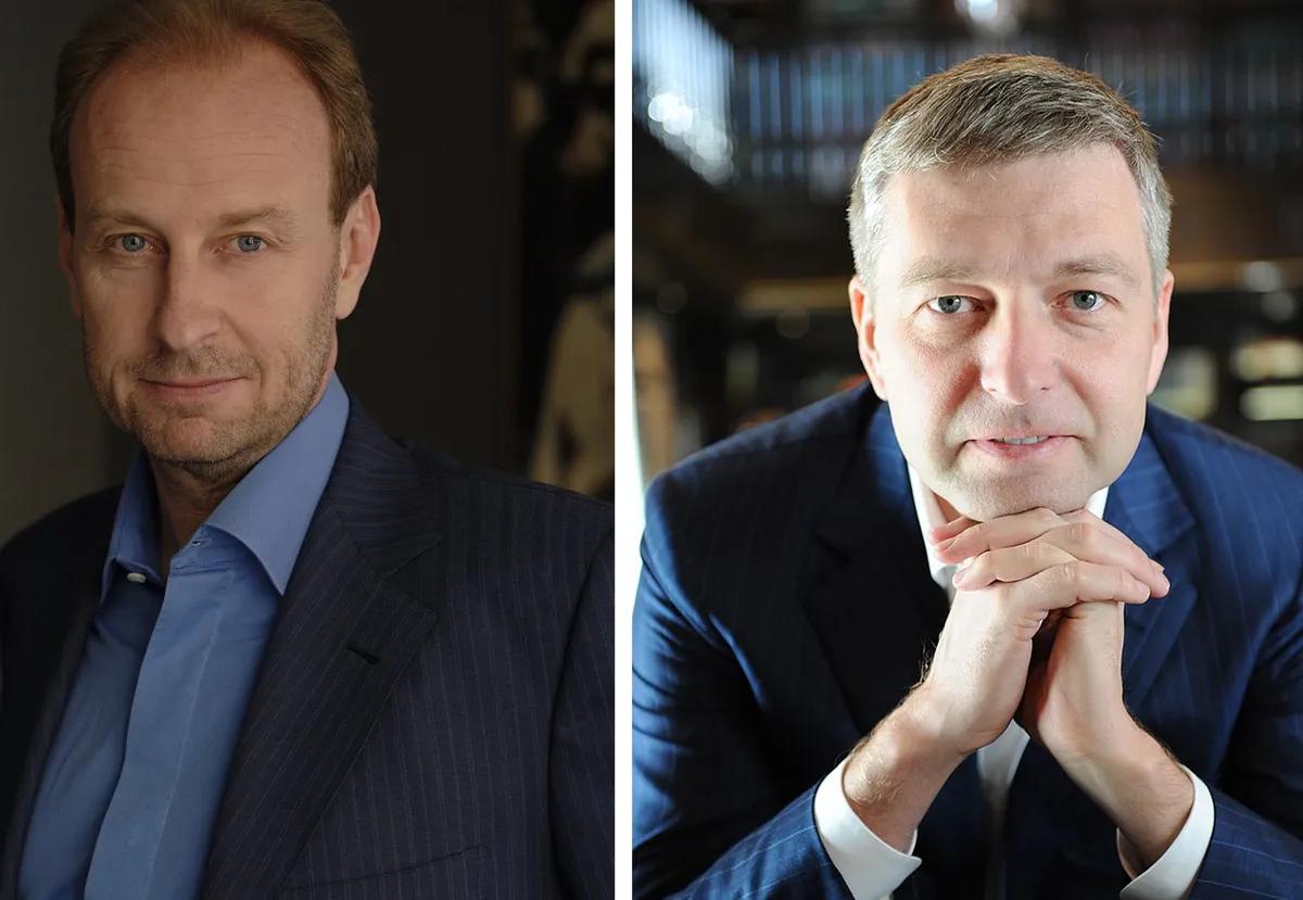 Yves Bouvier (left) and Dmitry Rybolovlev (right) Bouvier: Hpetit21; Rybolovlev: Francknataf