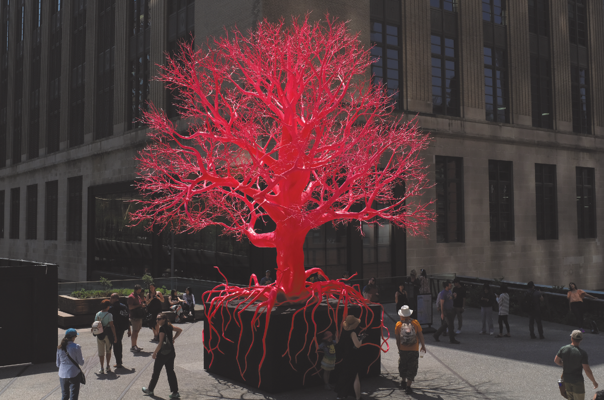 Pamela Rosenkranz’s Old Tree (2023) has taken root on the High Line
Photo: Alex Wroblewski