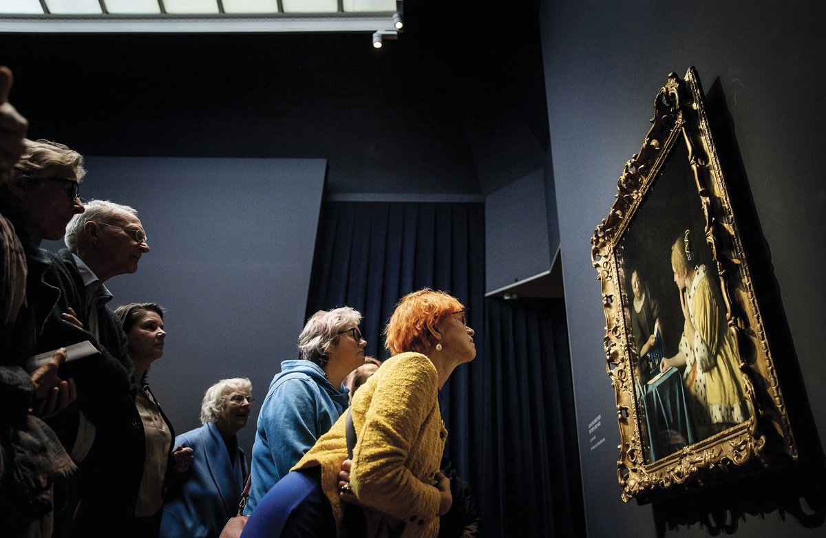 Crowd control: the Rijksmuseum took measures to limit the number of visitors to its Vermeer show
Photo by Koen van Weel/ANP/AFP via Getty