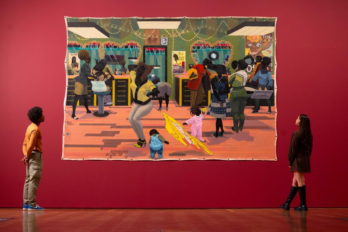 Gallery view of Kerry James Marshall: The Histories at the Royal Academy of Arts, London (20 September 2025 - 18 January 2026), showing School of Beauty, School of Culture, 2012. Loan courtesy Collection of the Birmingham Museum of Art, Alabama
Kerry James Marshall. Photo: © Royal Academy of Arts, London / David Parry