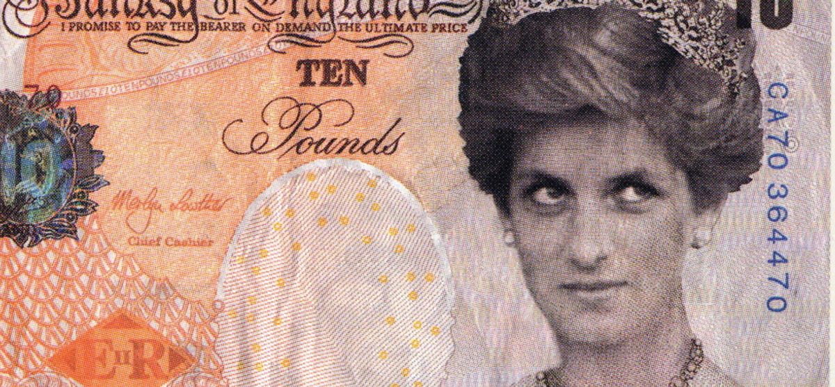 Di-faced Tenner (detail, 2004) has entered the department of coins and medals © Banksy courtesy of Pest Control Office