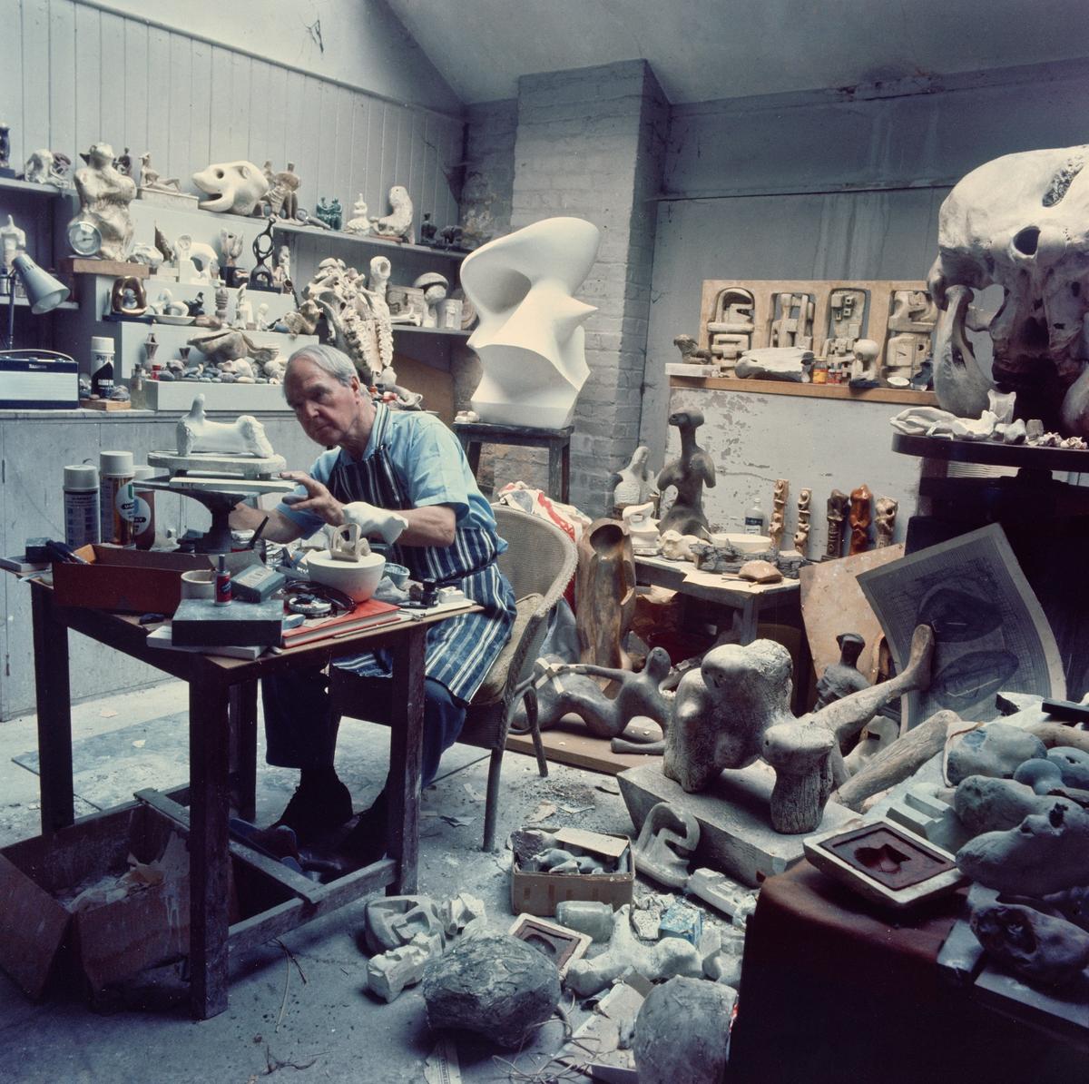 Sculptor Henry Moore in his Maquette Studio, 1968
John Hedgecoe