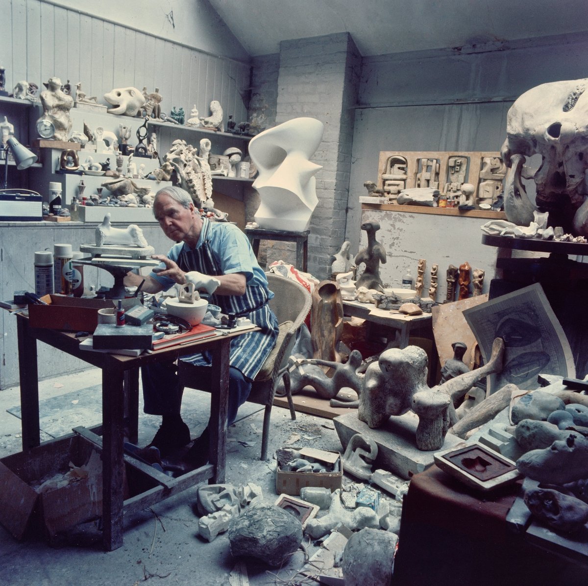 Sculptor Henry Moore in his Maquette Studio, 1968
John Hedgecoe