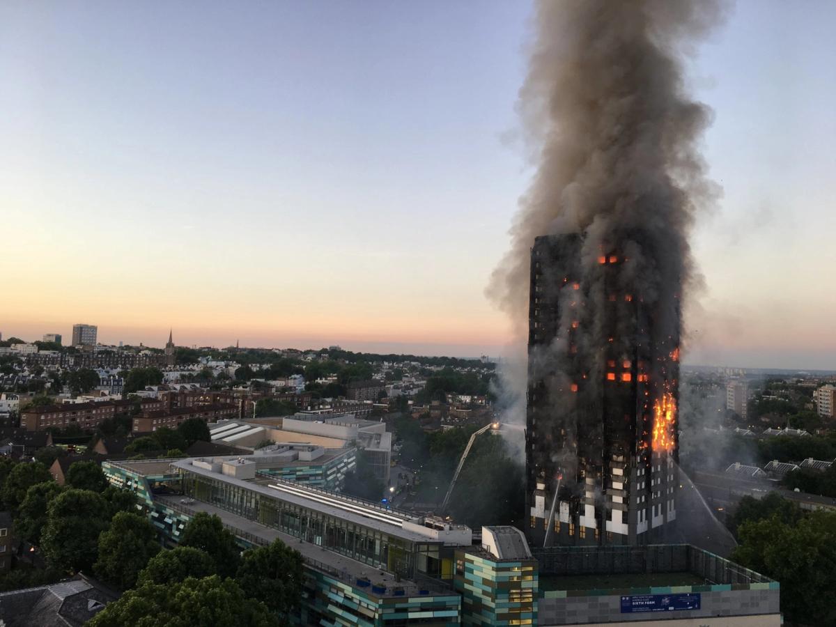 Grenfell Tower fire on June 2017 Photo: Natalie Oxford