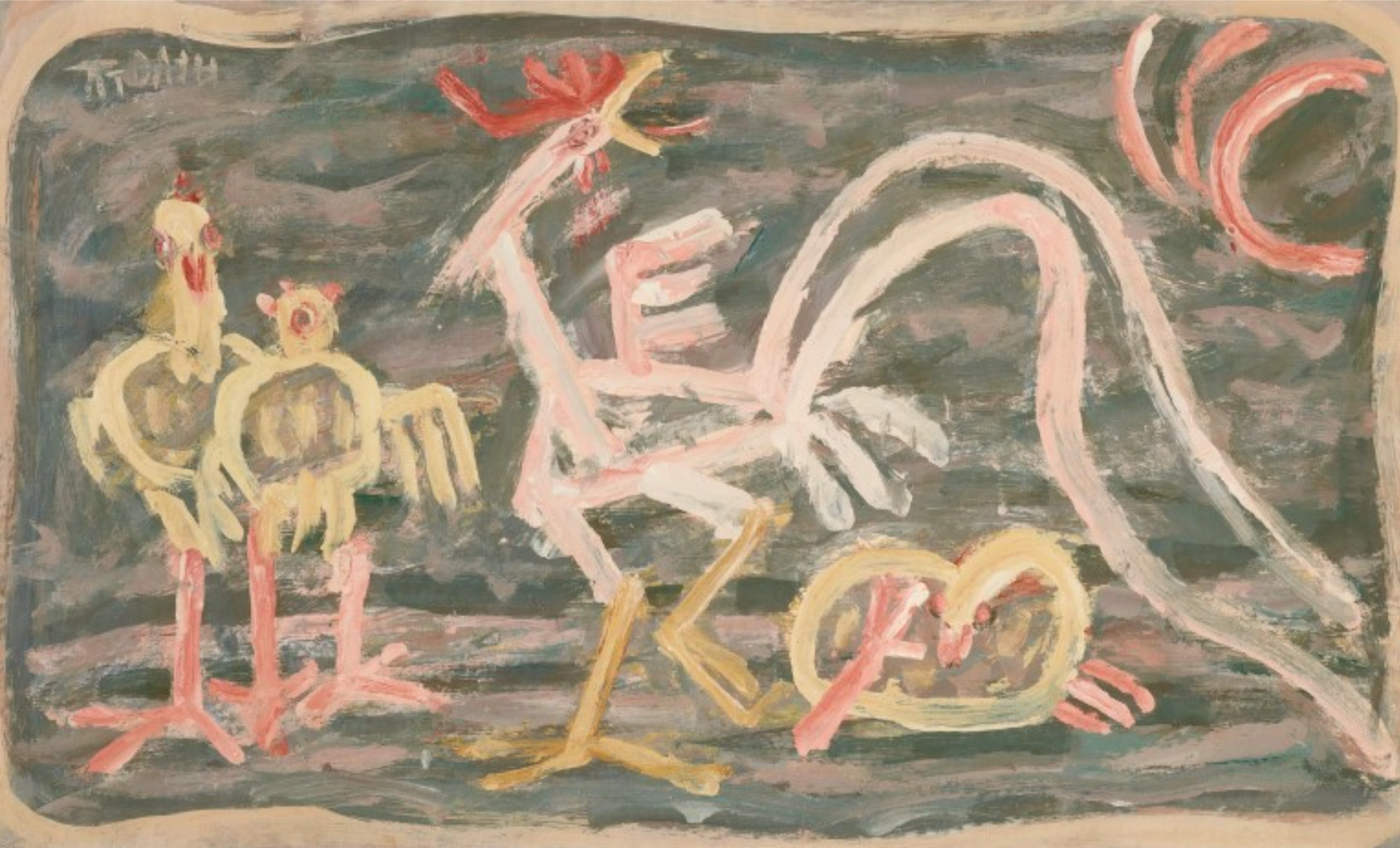 Chicken and Chicks (1950s) by the late artist Lee Jung Seob. Courtesy of MMCA Seoul