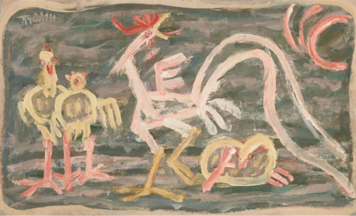 Chicken and Chicks (1950s) by the late artist Lee Jung Seob. Courtesy of MMCA Seoul