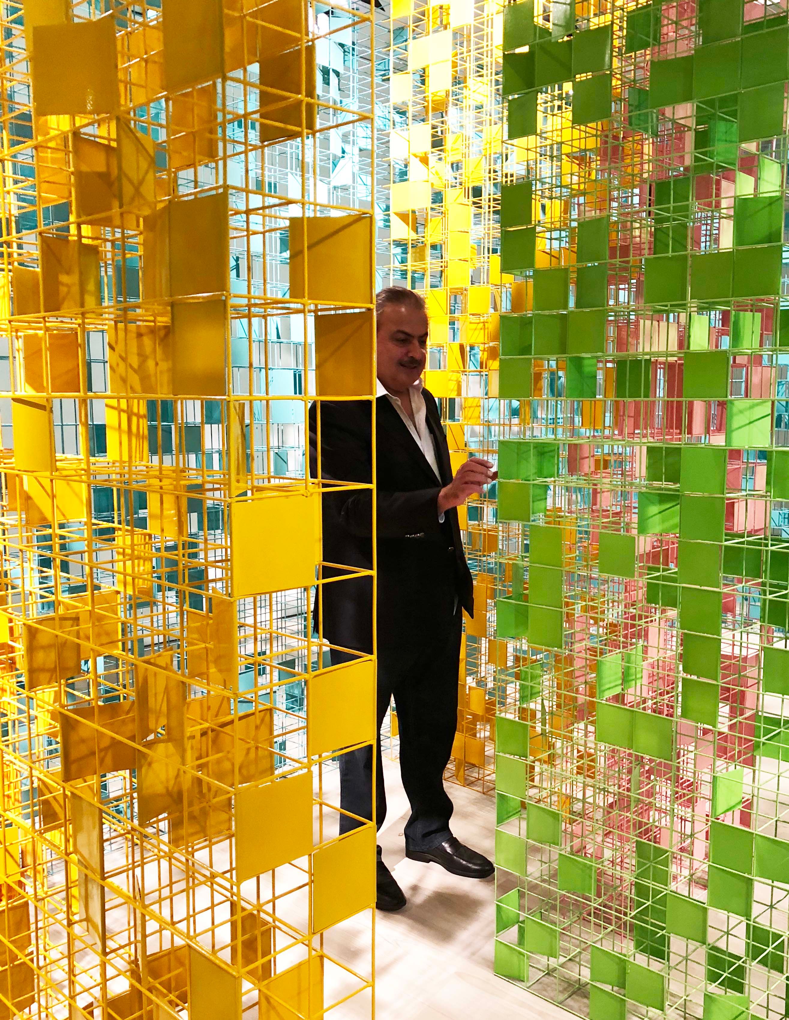 The artist  Rashid Al Khalifa in his maze Photo: Anna Somers Cocks