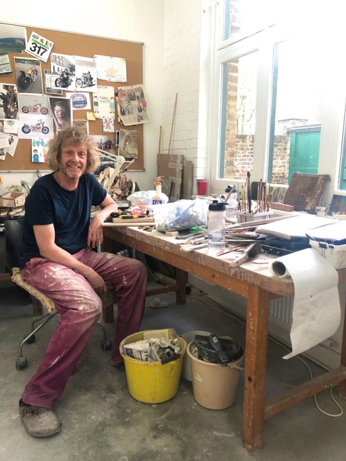 Grayson Perry in his studio courtesy of artist