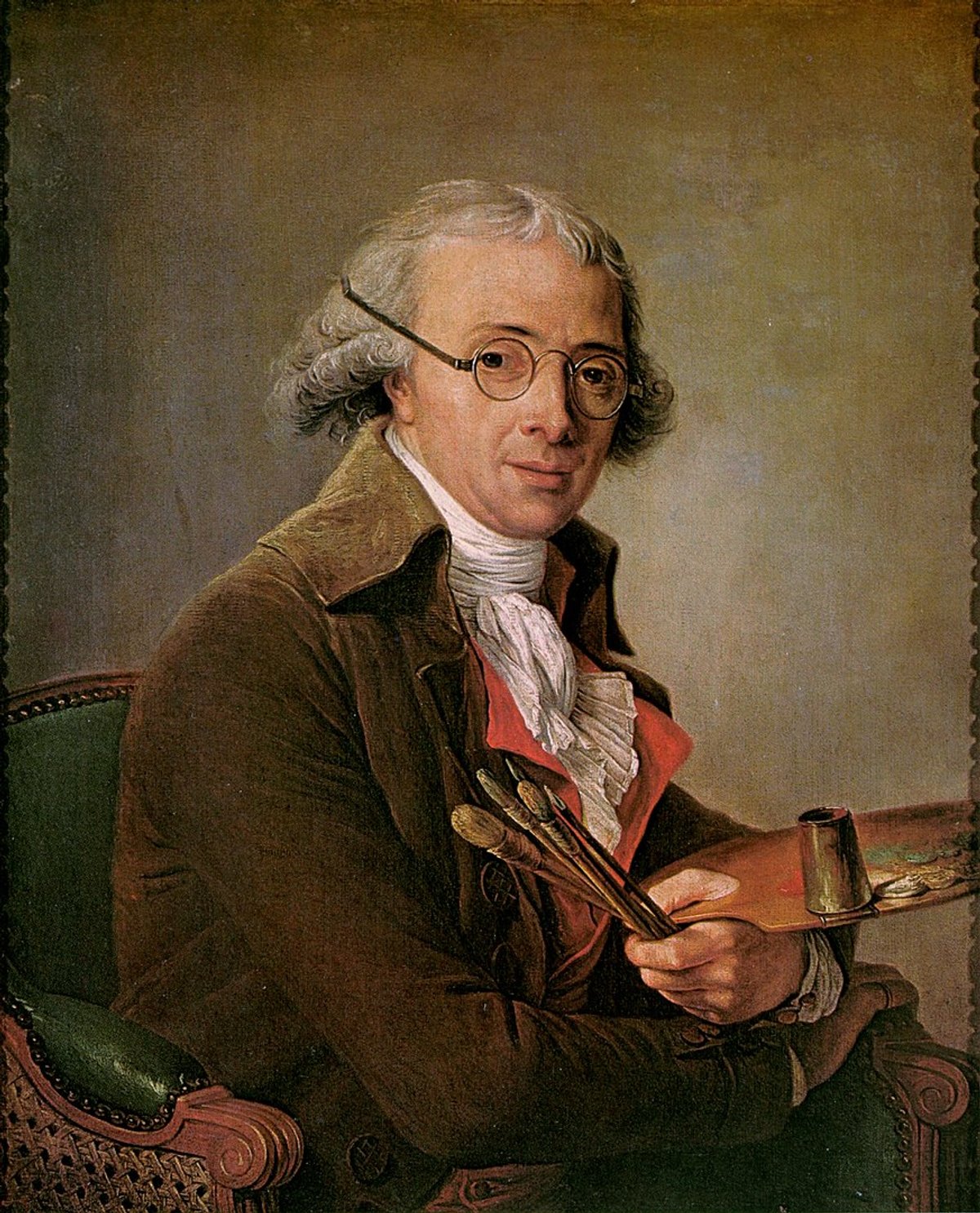 Objects such as François-André Vincent’s glasses are illuminated through histories of reading, of seeing and of measuring time
Portrait of the painter Francois Andre Vincent (1746-1816), 18th century (oil on canvas). Wikimedia commons