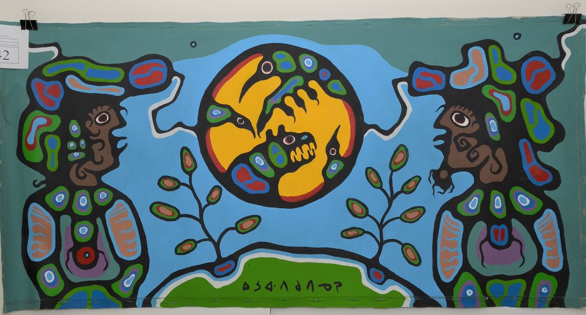 A painting in the style of Norval Morrisseau seized by the Ontario Provincial Police Courtesy Ontario Provincial Police
