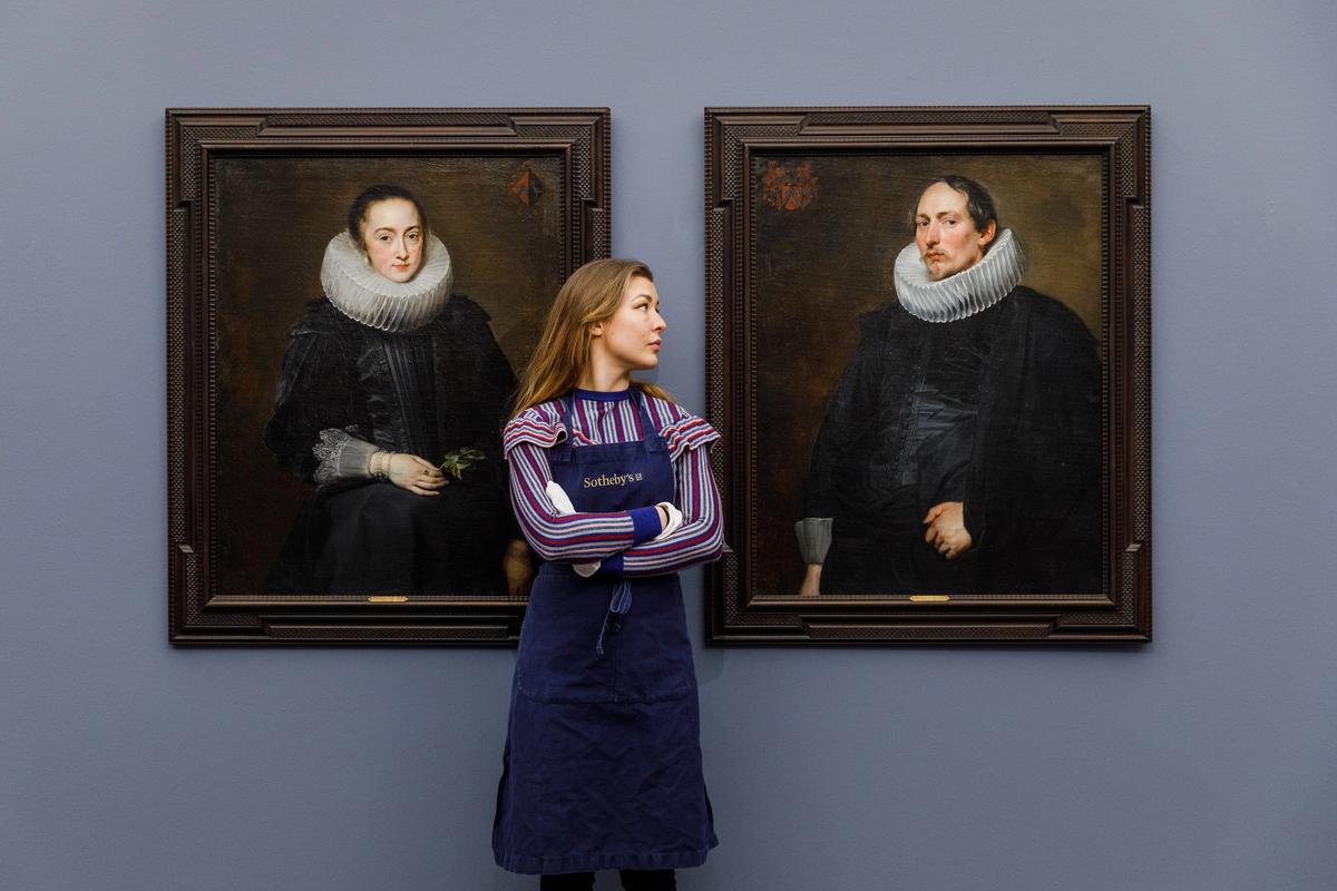 Anthony van Dyck's double portrait of Jacob de Witte and Maria Nutius
Courtesy of Sotheby's