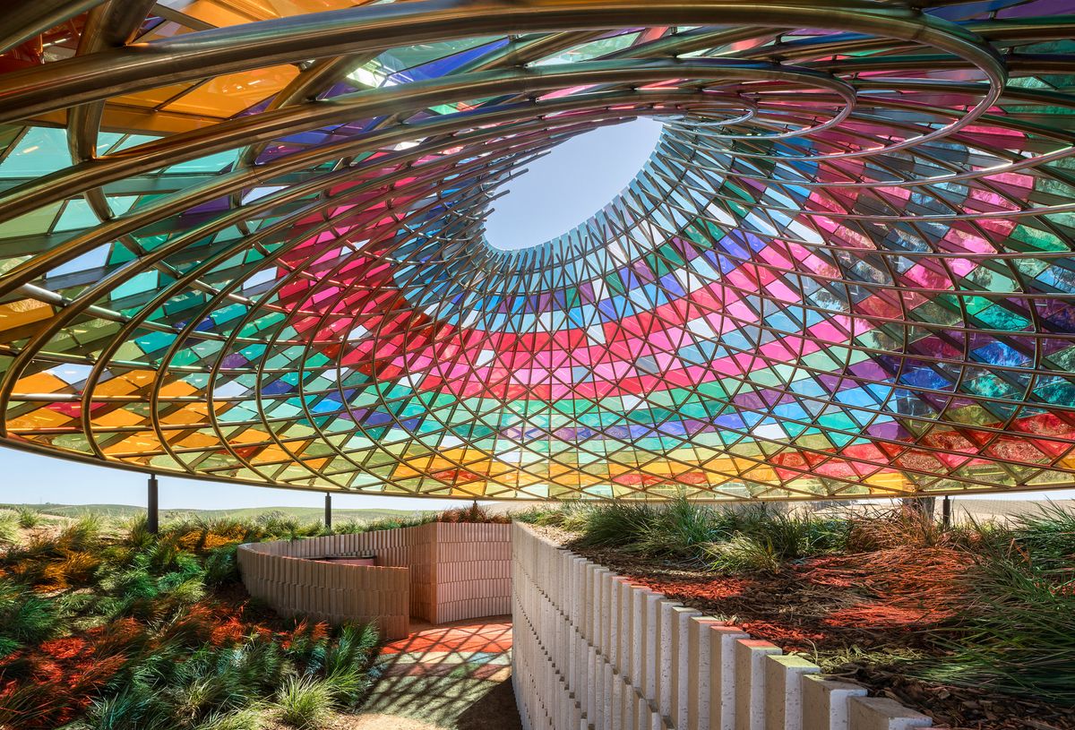 Vertical Panorama Pavilion at the Donum Estate, 2022, by Studio Other Spaces (Olafur Eliasson and Sebastian Behmann) Photo: Adam Potts