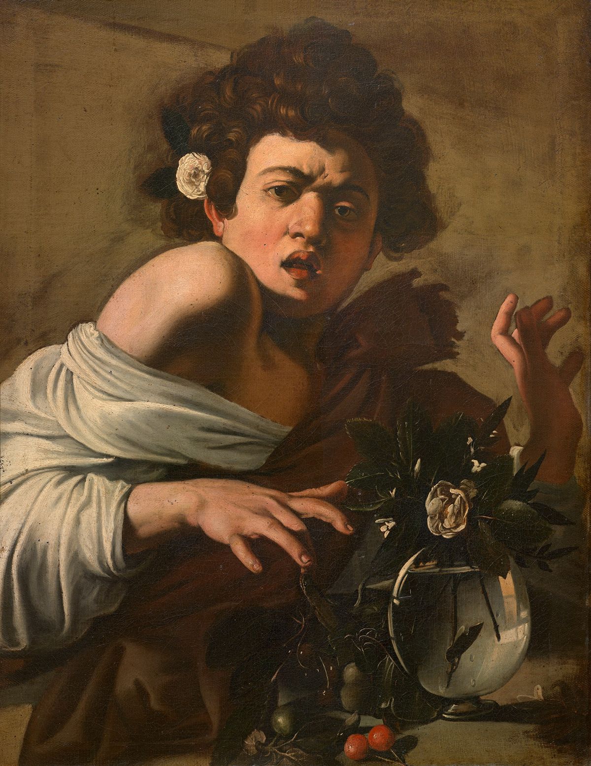 Michelangelo Merisi, Caravaggio, Boy Bitten by a Lizard (around 1594–1596) Courtesy of Fondazione Longhi Firenz