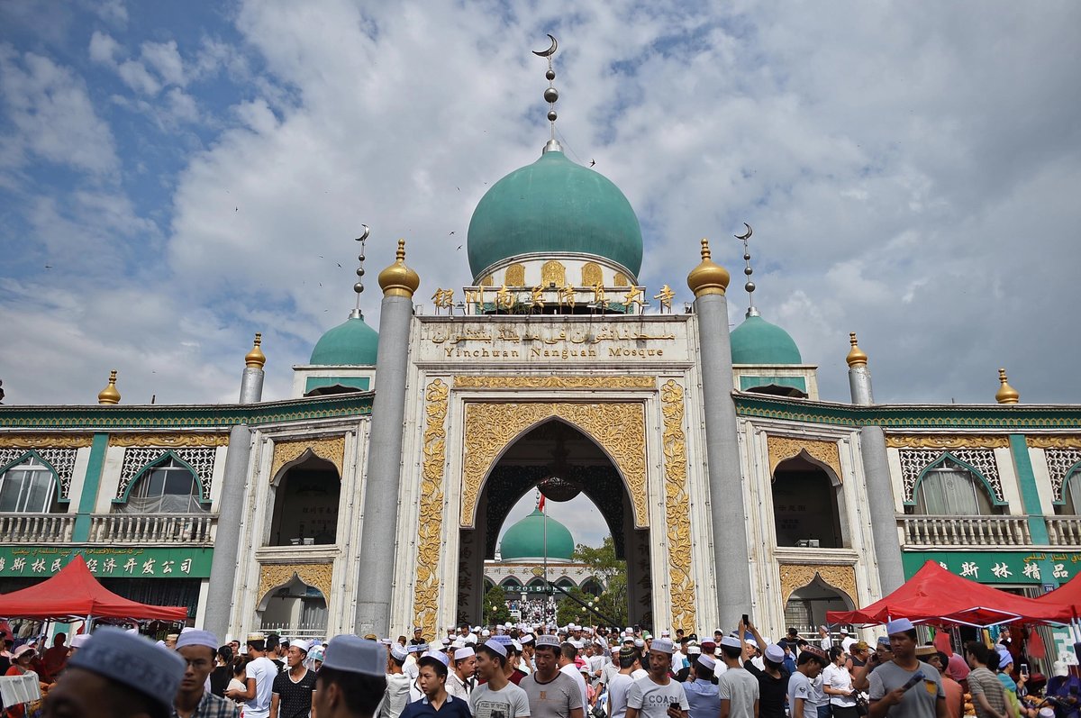 The Nanguan mosque in Ningxia’s capital Yinchuan, pictured in 2015, had its domes and other details removed in 2020 © Wang Peng/Xinhua/Alamy Live News