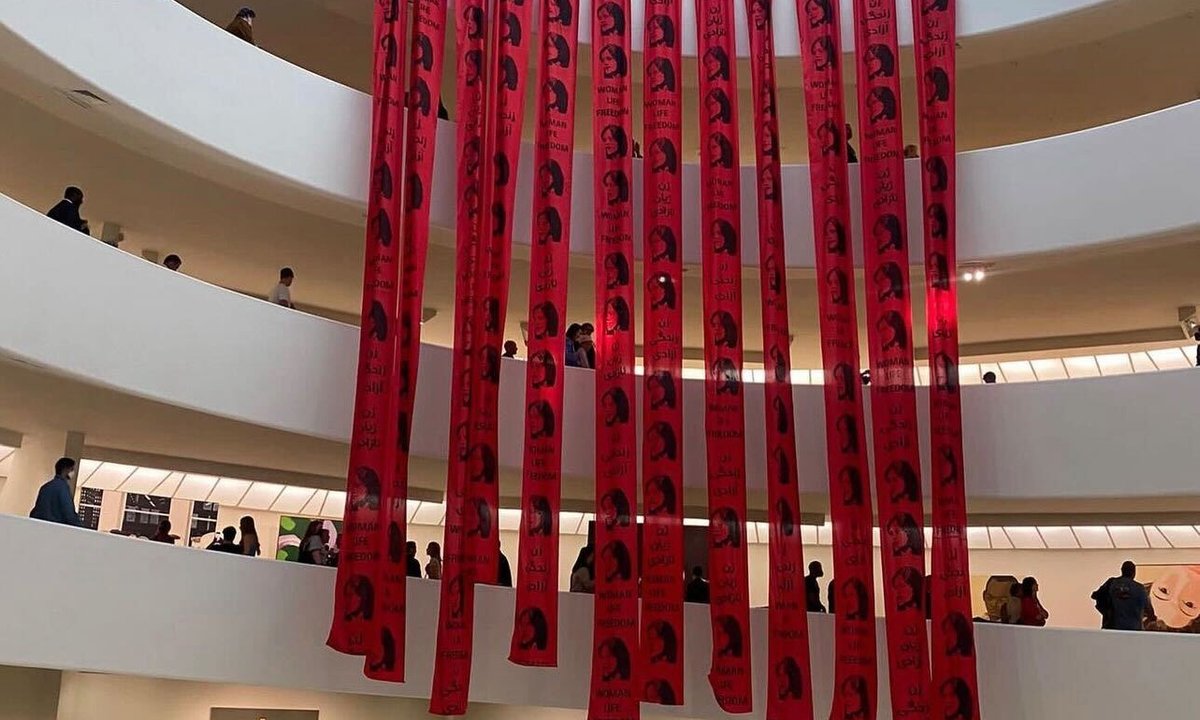 Protest for Mahsa Amini—who was killed by Iran’s morality police—staged at New York’s Guggenheim Museum Protest for Mahsa Amini—who was killed by Iran’s morality police—staged at New York’s Guggenheim Museum