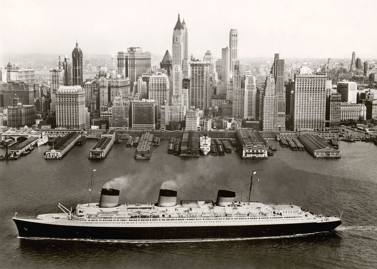 The Normandie in New York around 1935-39 Collection French Lines
