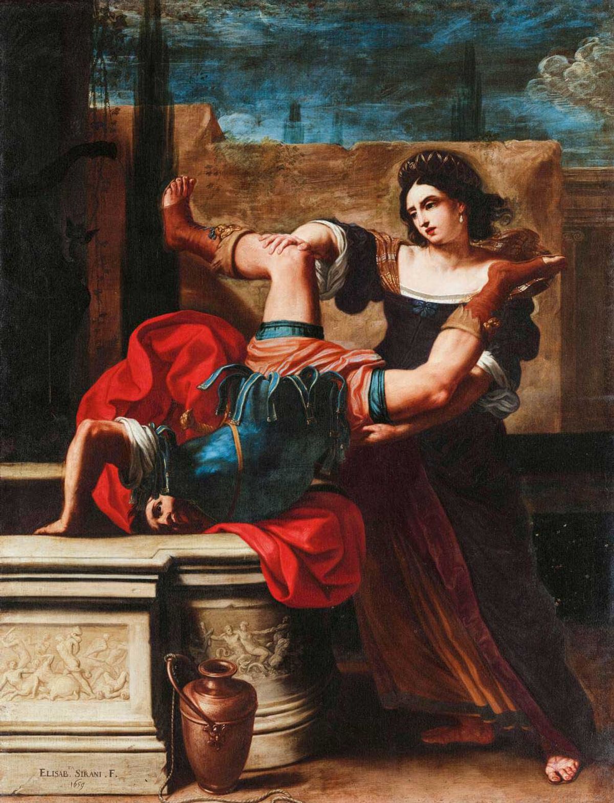 In Sirani’s Timoclea of Thebes (1659), the noblewoman throws one of Alexander the Great’s captains down a well after he rapes her
incamerastock/Alamy Stock Photo