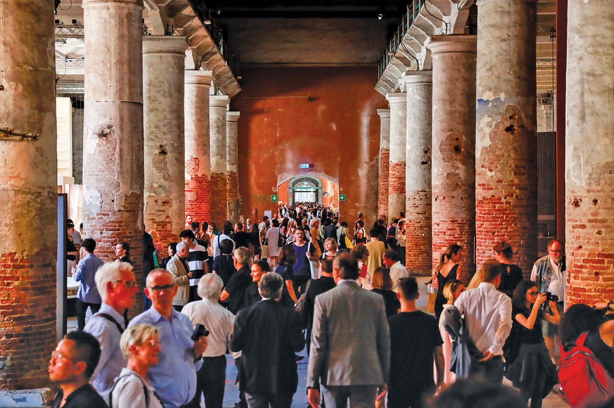 Crowds gather in the Arsenale for the Venice Architecture Biennale this year Jacopo Salvi