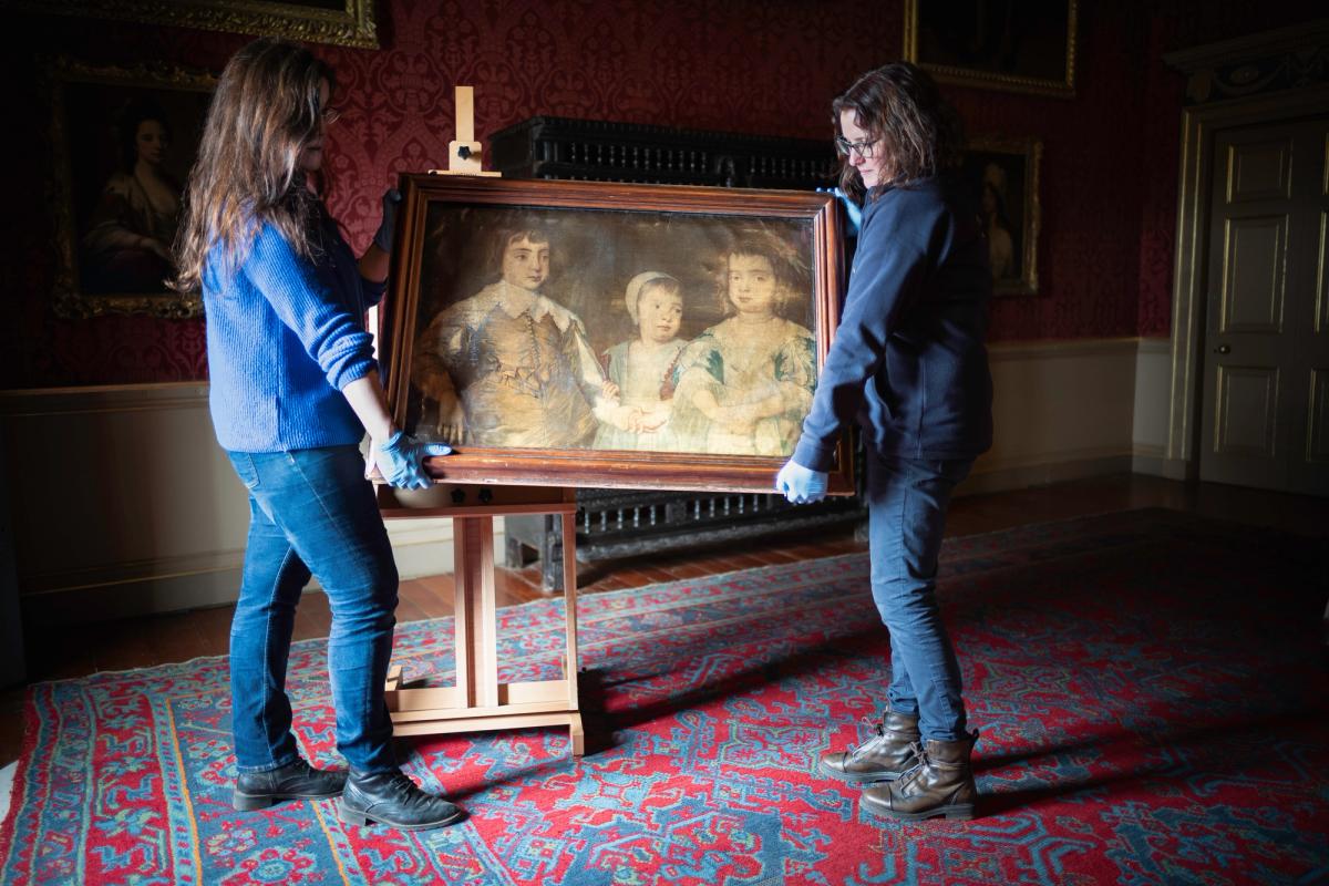 Curators put Le Blons's mezzotint on show at Oxburgh Hall © National Trust. Photo: Mike Hodgson