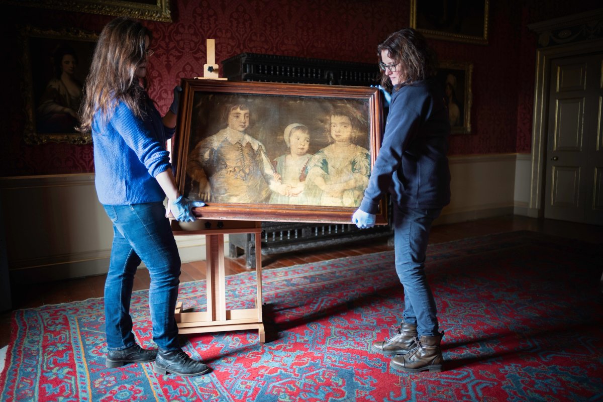 Curators put Le Blons's mezzotint on show at Oxburgh Hall © National Trust. Photo: Mike Hodgson