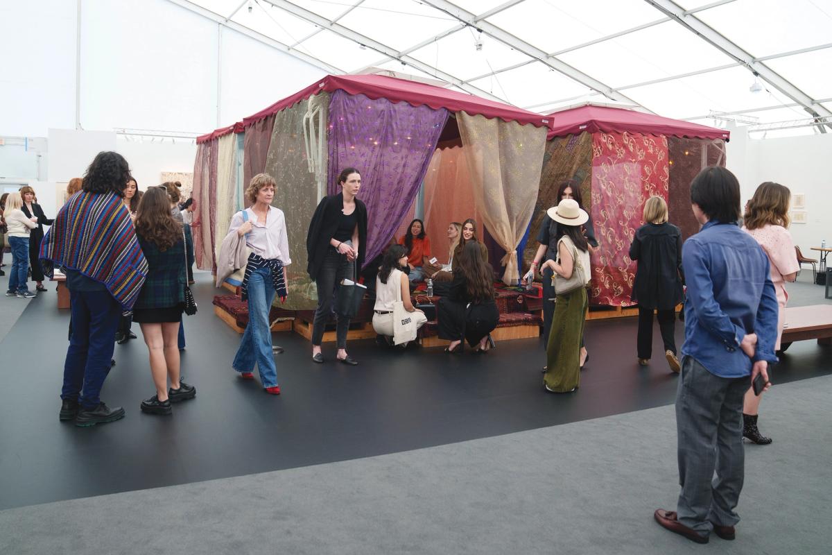 Chris Burden’s installation for Gagosian at last year’s Frieze Los Angeles was a sumptuous ensemble of rugs, cushions and gauzy fabric sourced from Turkish souks Photo: Eric Thayer