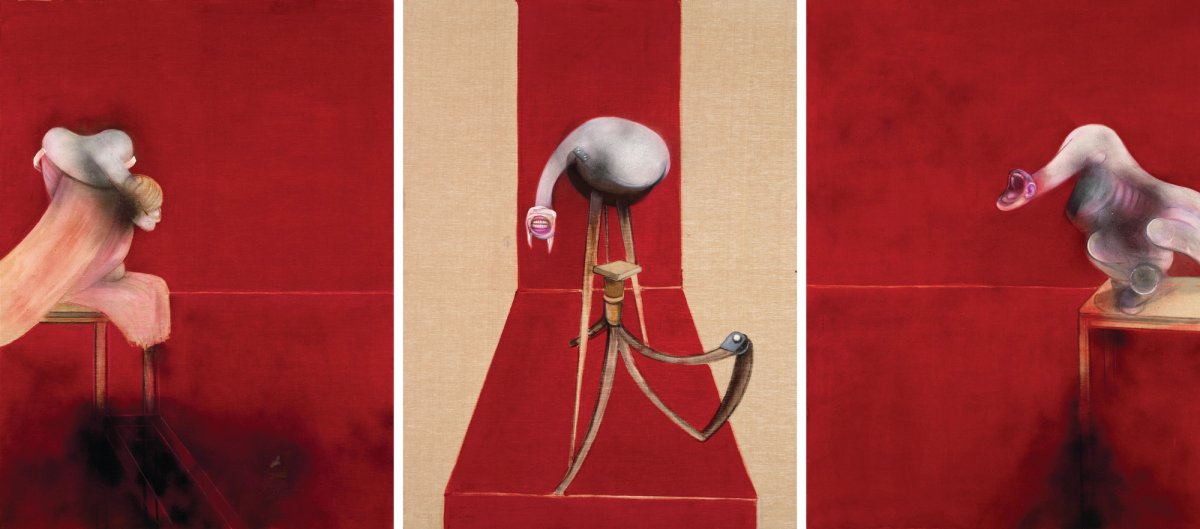 Francis Bacon's Second Version of Triptych 1944 (1988). Tate: Presented by the artist 1991 © The Estate of Francis Bacon. All rights reserved, DACS/Artimage 2021. Photo: Prudence Cuming Associates Ltd