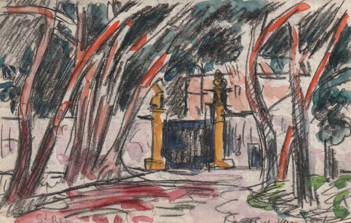 Paul Signac's St-Rémy, L’asile de Van Gogh (1933), watercolour, 11 x 17cm © Archives Signac, Paris