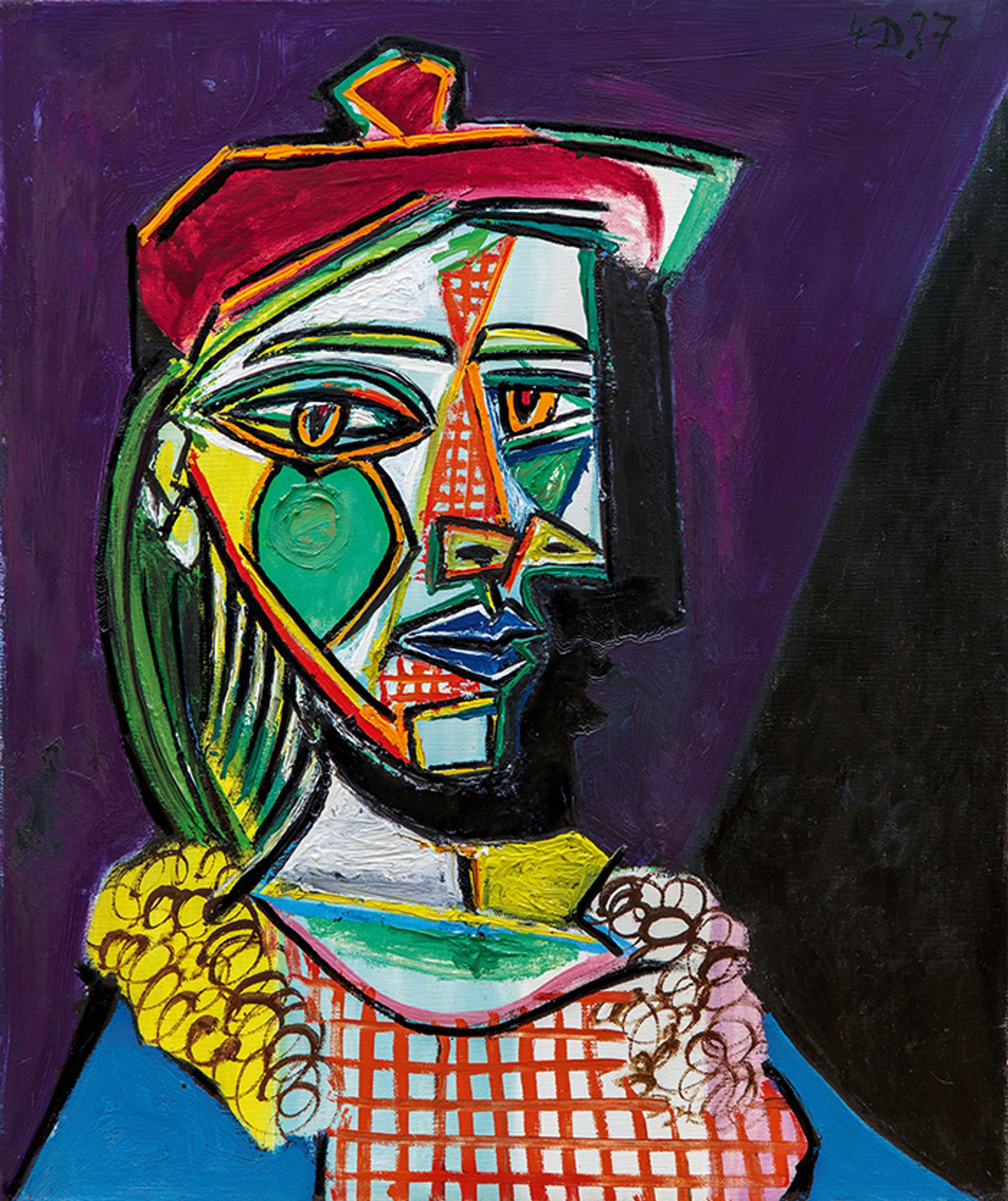 Picasso's Femme au béret et à la robe quadrillée (Marie-Thérèse Walter) (1937) will be offered at Sotheby's London in February Courtesy of Sotheby's
