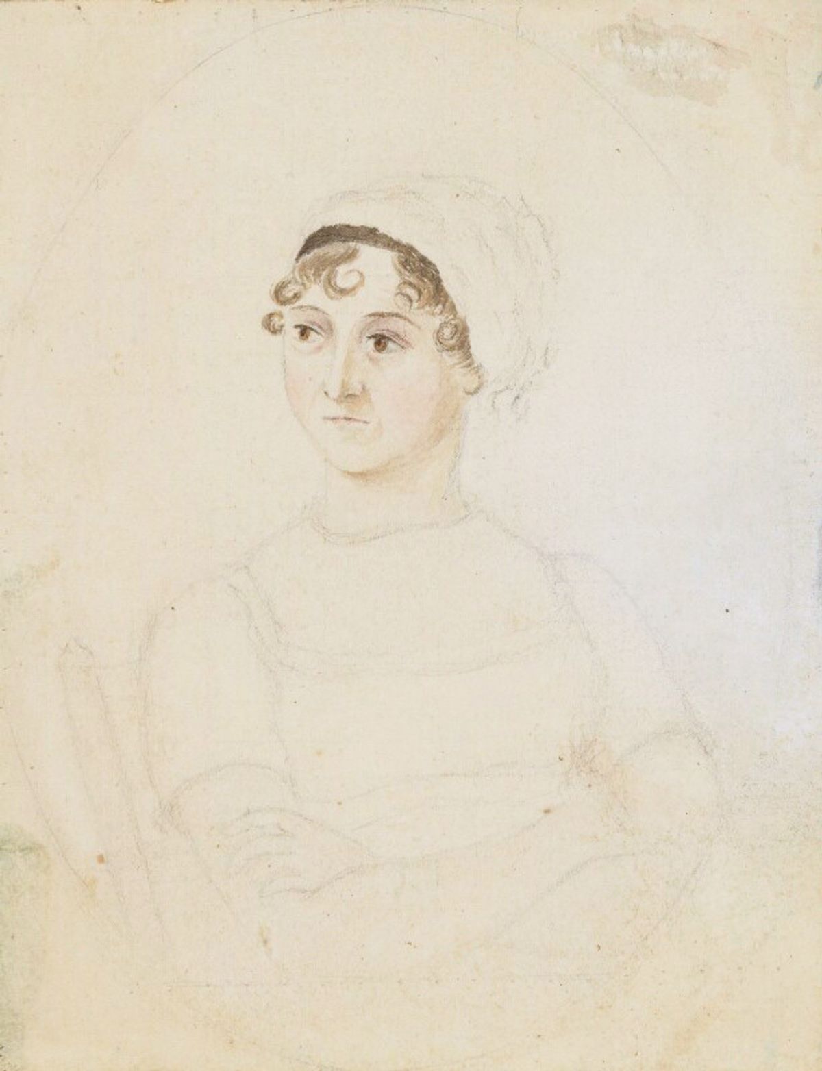 Portrait of Jane Austen by her sister Cassandra (around 1810). An image based on the drawing now appears on £10 notes © National Portrait Gallery, London
