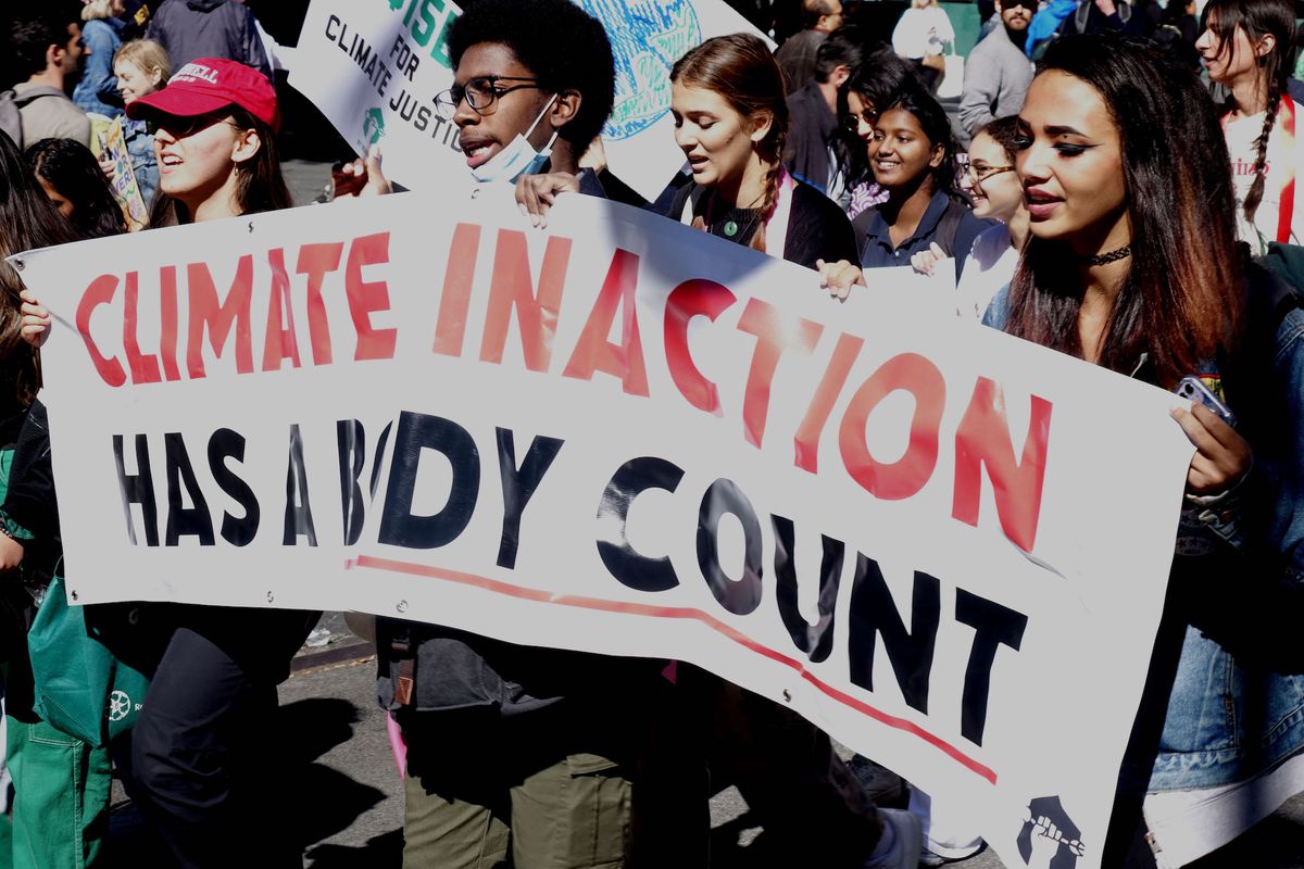 Demonstrators at the Youth Climate March in New York City on 23 September 2022 Photo by Felton Davis, via Flickr