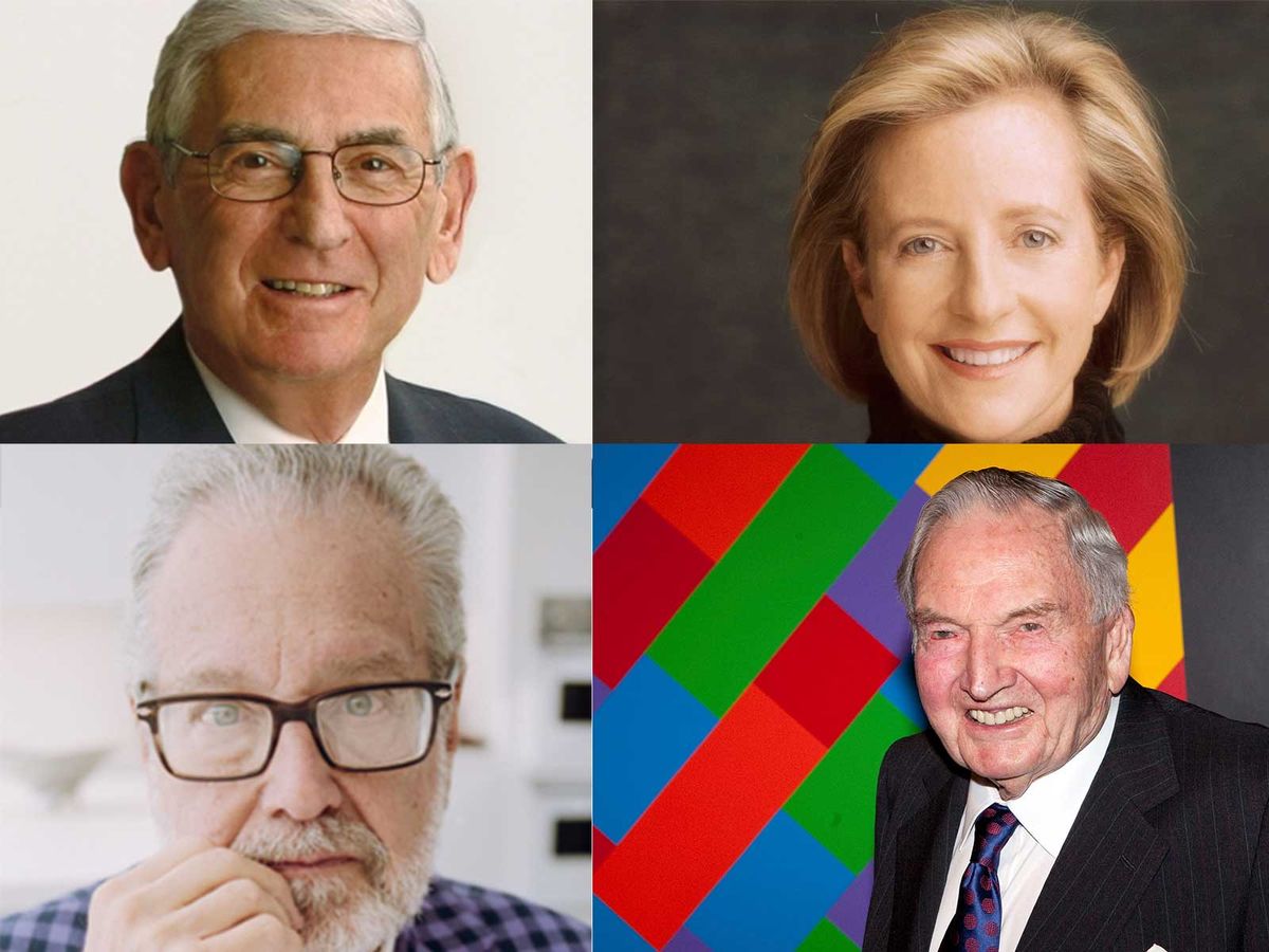 Clockwise from left: Eli Broad, Patricia Phelps de Cisneros, David Rockefeller and Howard Rachofsky