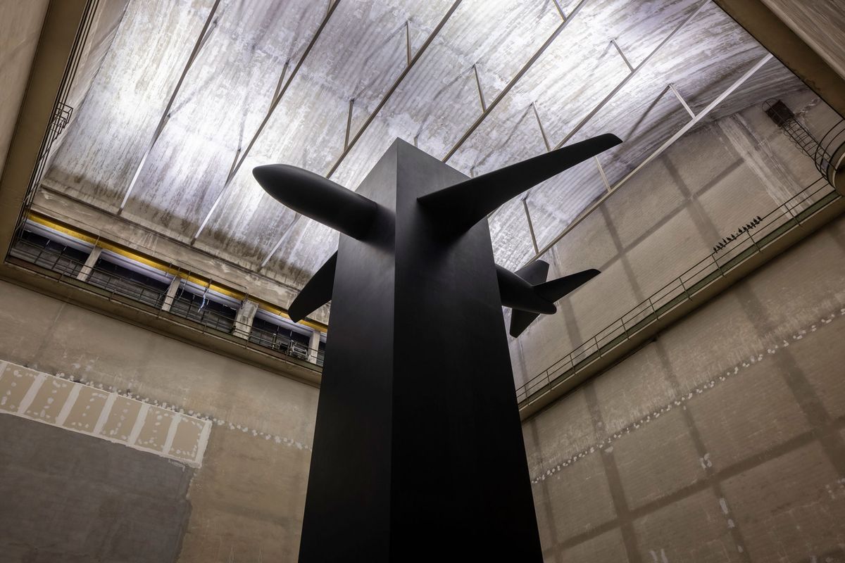 Maurizio Cattelan's new work Blind is a response to the 9/11 terrorist attacks that the artist says he has "been thinking about for years" Photo: Agostino Osio; courtesy the artist, Marian Goodman Gallery and Pirelli HangarBicocca