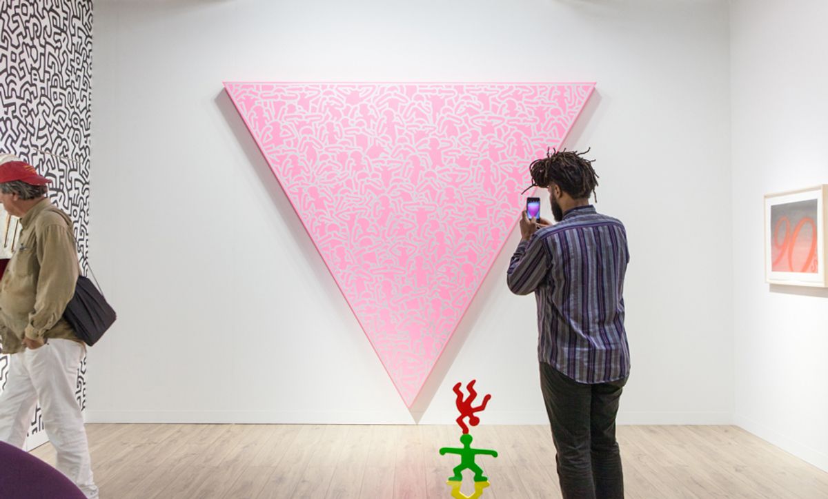 Keith Haring’s Silence = Death (1988) is on show at Lévy Gorvy’s stand © Vanessa Ruiz