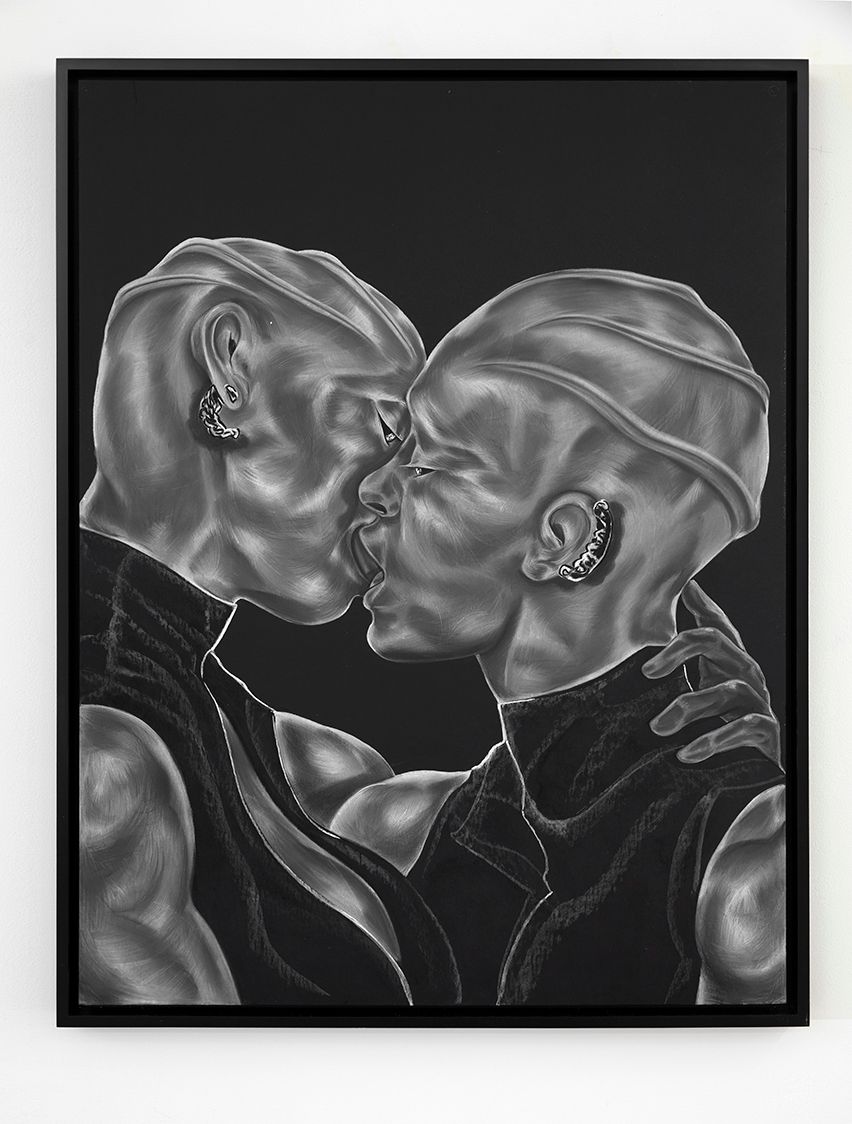 Toyin Ojih Odutola's A Parting Gift; Hers and Hers, Only from A Countervailing Theory (2019) Toyin Ojih Odutola. Courtesy of the artist and Jack Shainman Gallery, New York