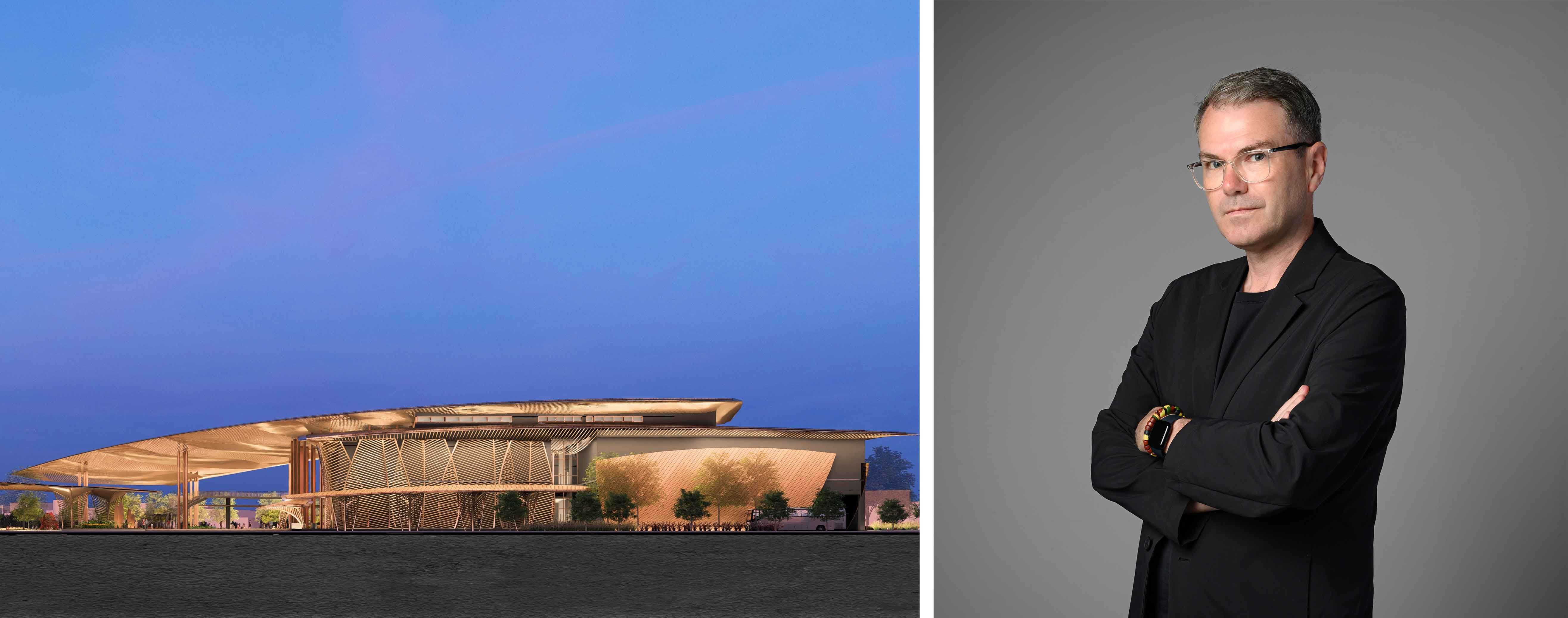 Left: A rendering of the Kontempo Center for Contemporary Art. Right: The centre’s inaugural artistic director Reuben Keehan 

Rendering: © Ayala Foundation and WHY Architecture Front. Portrait: Ayala Foundation 