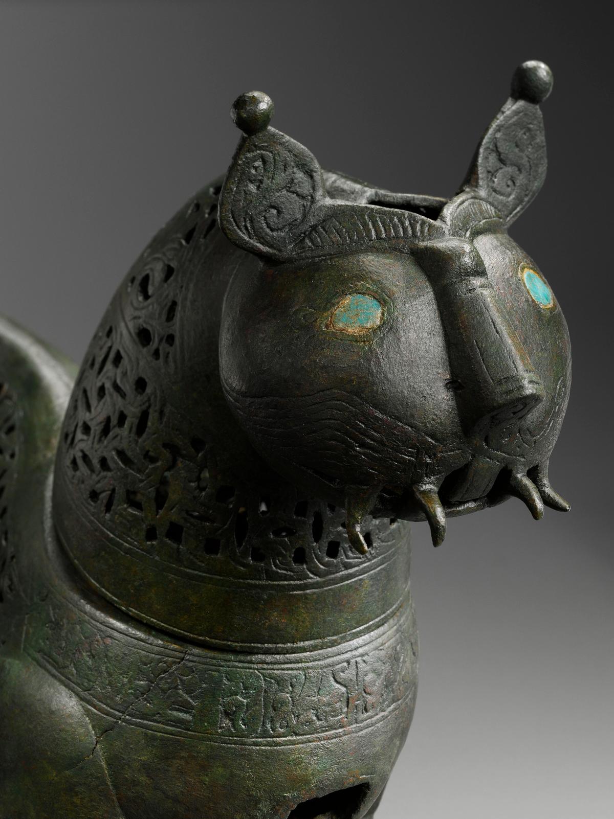 An incense-burner in the shape of a lion (1000-1100) is on show in the "Literary Excellence" section, demonstrating how texts decorated objects Photo: © Musee du Louvre, Dist. RMN-Grand Palais / Hughes Dubois