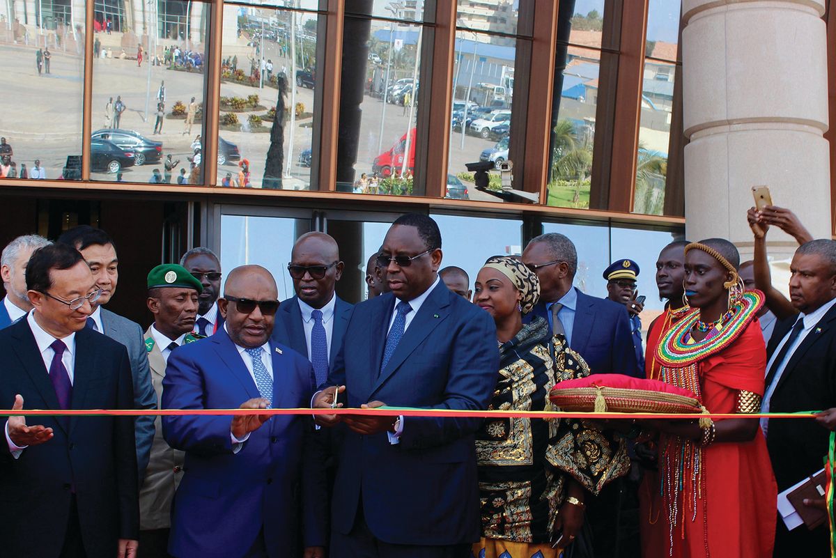 Senegal’s president Macky Sall cuts a ribbon at the opening of the  Museum of Black Civilisations in Dakar last December courtesy of the Department of Arts, University of Pretoria