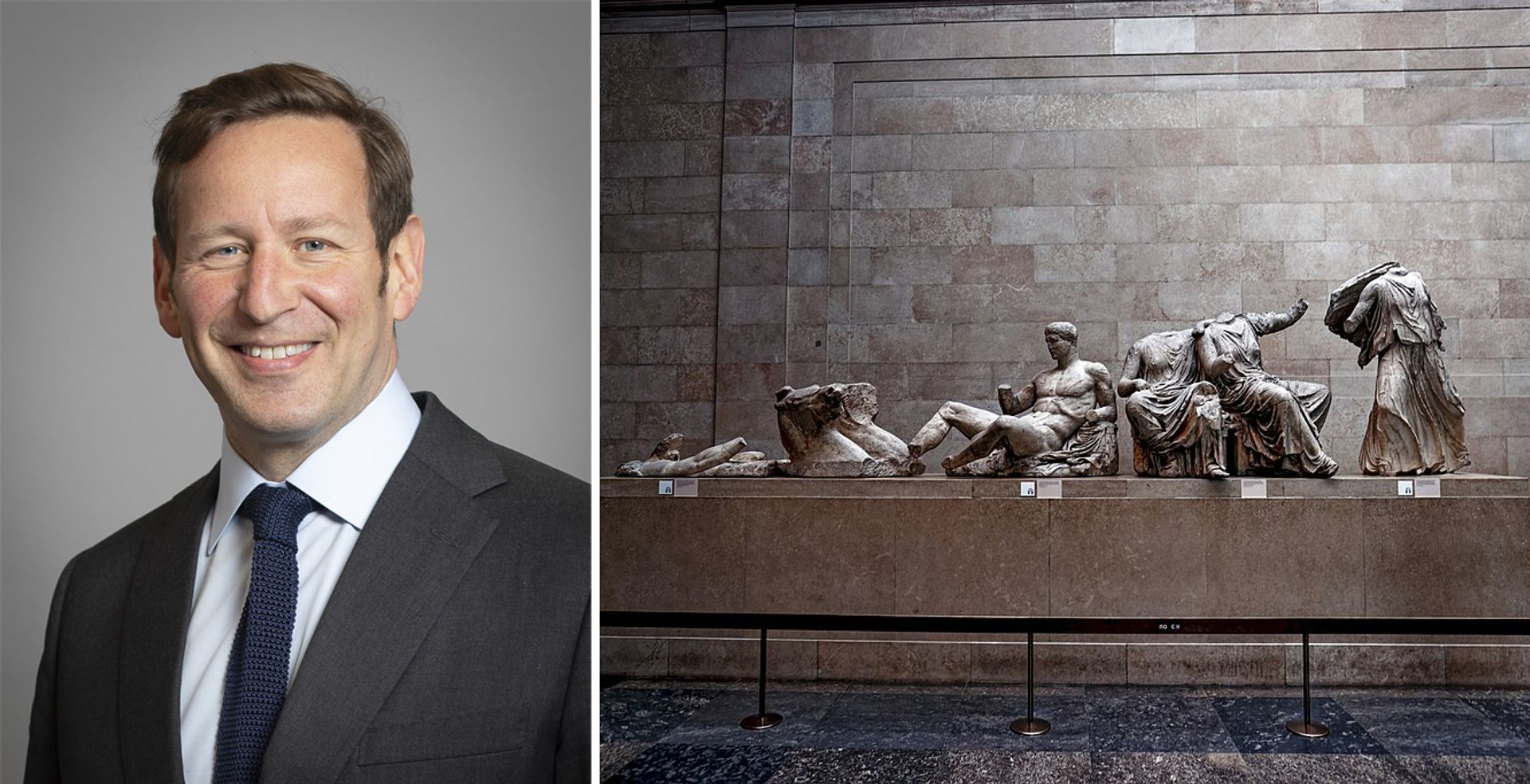 The “debate has really moved on. I think I would support the return of the [Parthenon] marbles now," said Ed Vaizey Vaizey: photo: Roger Harris; Marbles: Txllxt TxllxT