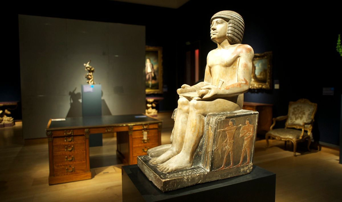 The ancient Egyptian Sekhemka statue displayed at Christie’s, London © Mike Pitts