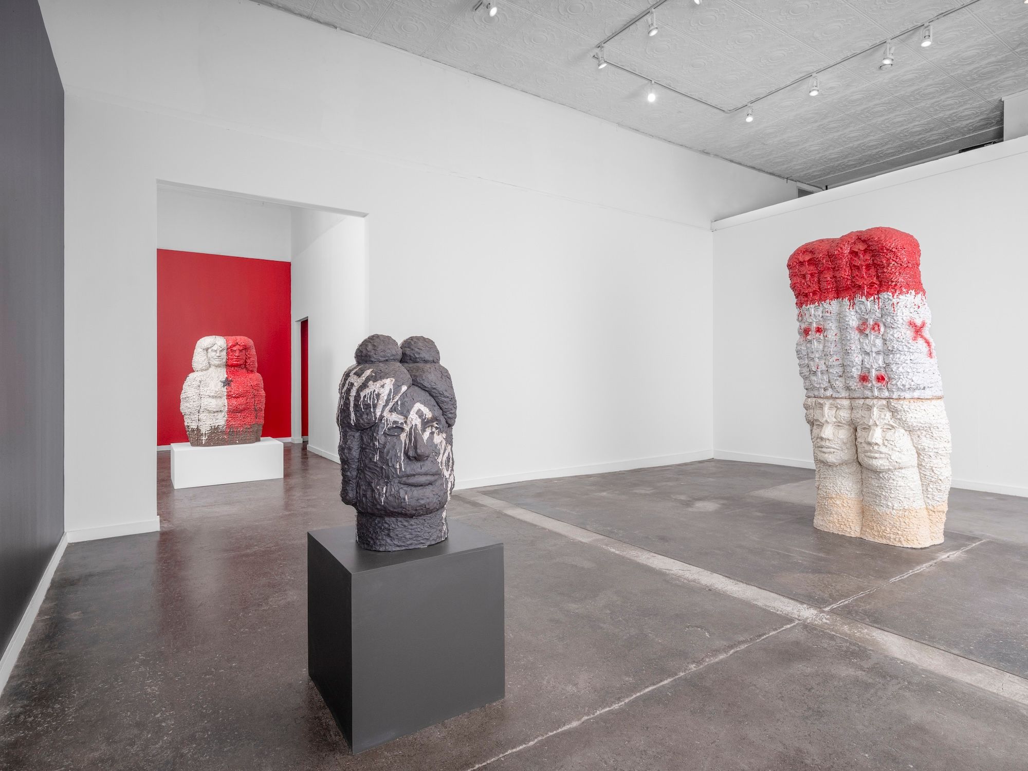 Installation view of Raven Halfmoon: Flags of Our Mothers at Ballroom Marfa, Texas Photo: Makenzie Goodman, courtesy Ballroom Marfa
