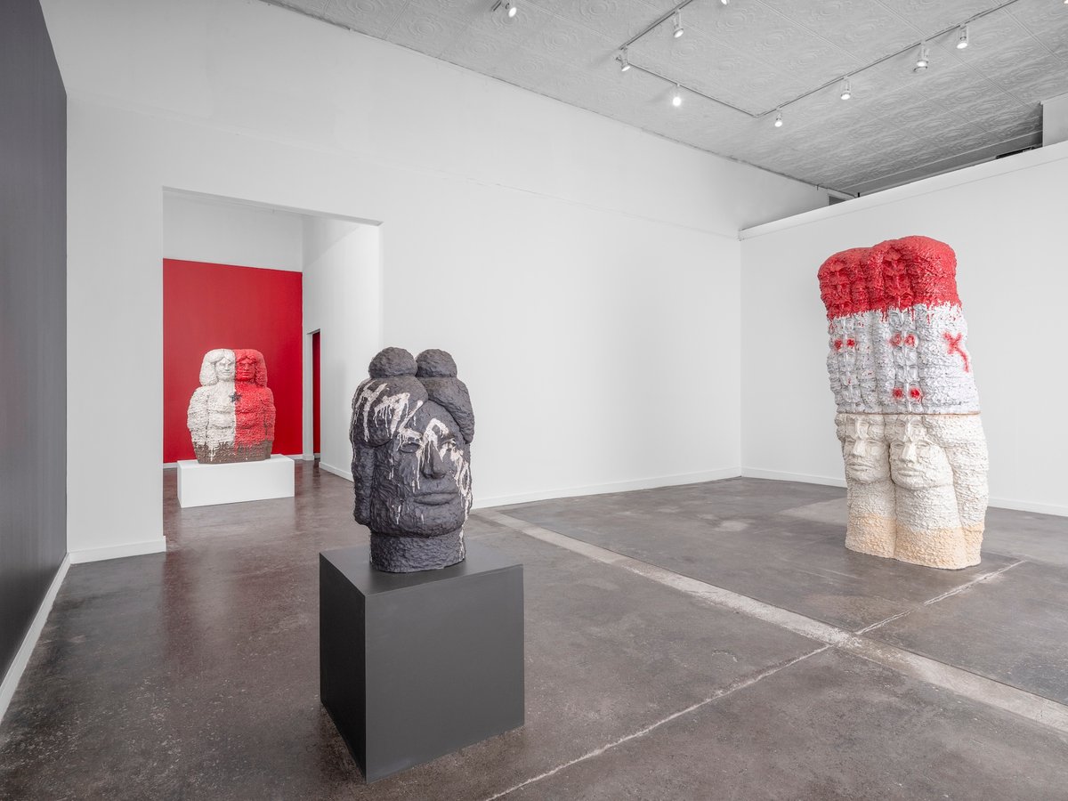 Installation view of Raven Halfmoon: Flags of Our Mothers at Ballroom Marfa, Texas Photo: Makenzie Goodman, courtesy Ballroom Marfa