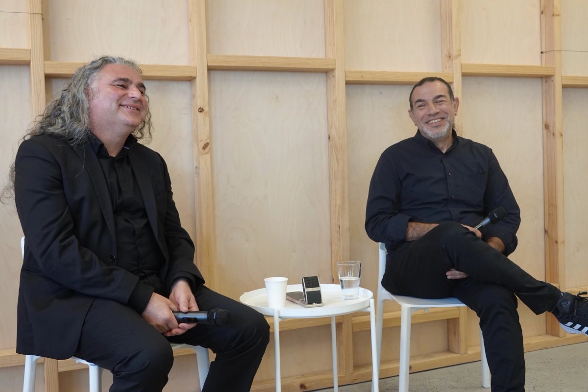Khaled Sabsabi and Michael Dagostino at the media call arranged to announce their participation in the 2026 Venice Biennale
Photo: Elizabeth Fortescue