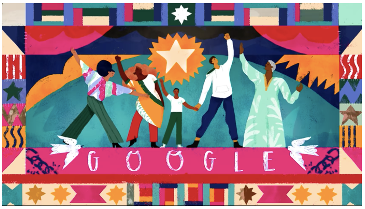 A still from the Friday, 19 June Google Doodle 