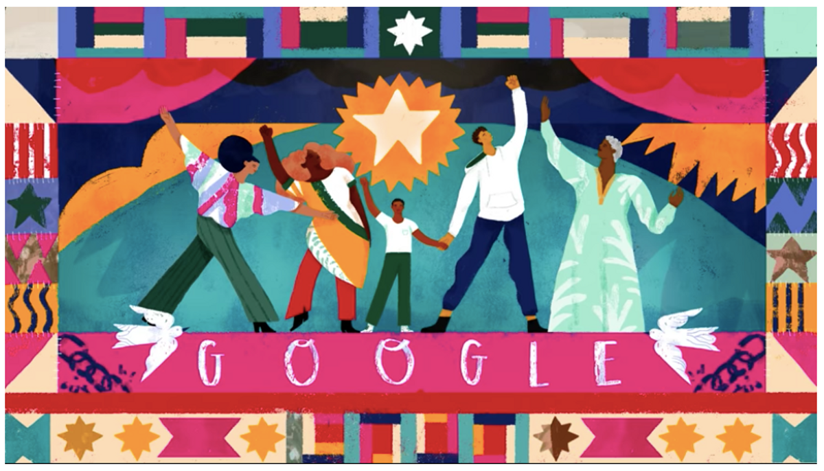 A still from the Friday, 19 June Google Doodle