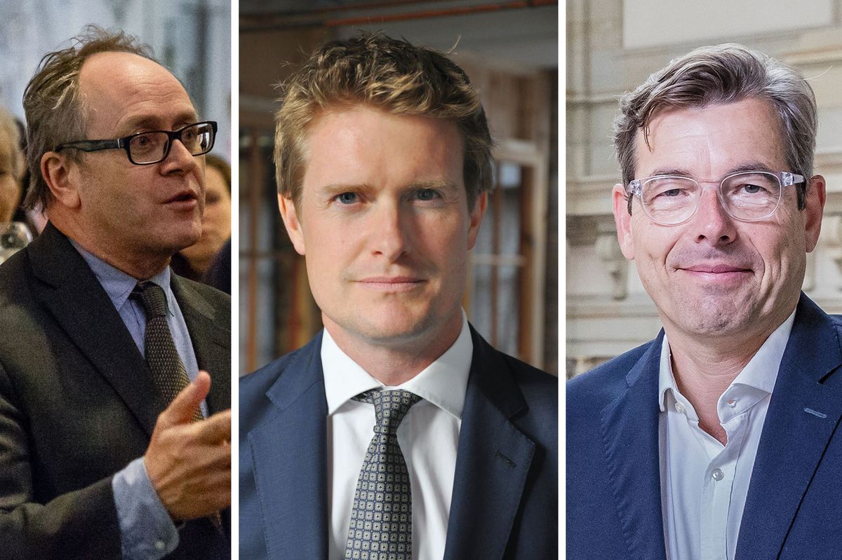 Nicholas Thomas, director of the Museum of Archaeology and Anthropology in Cambridge, Tristram Hunt, director of the V&A, Hartmut Dorgerloh, general director of the Humboldt Forum in Berlin