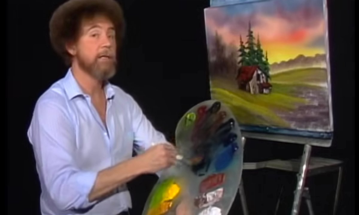Bob Ross painting sells for record $1m at auction to benefit US public broadcasters