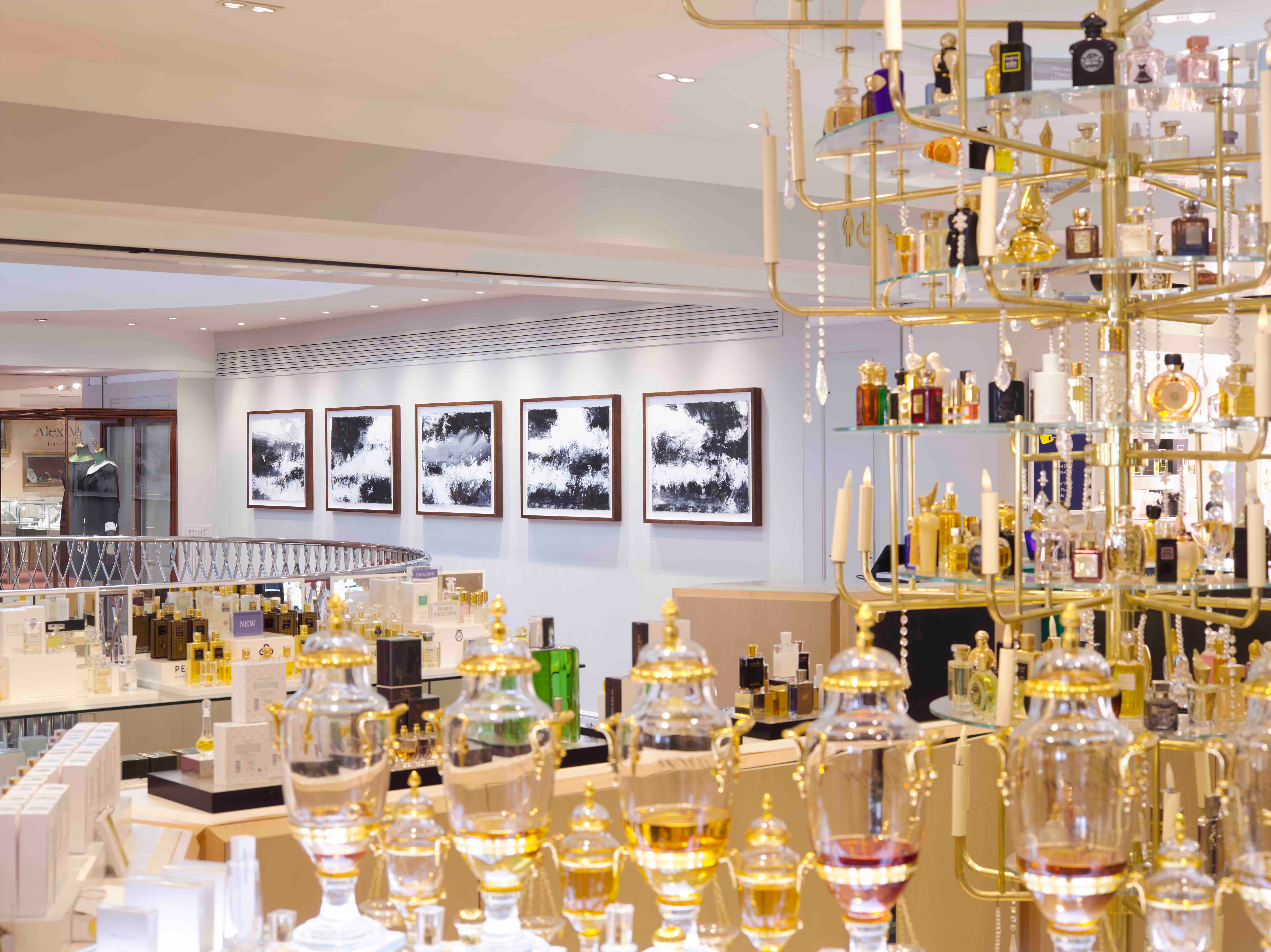 John Virtue's paintings installed at Fortnum & Mason Peter Mallet photography