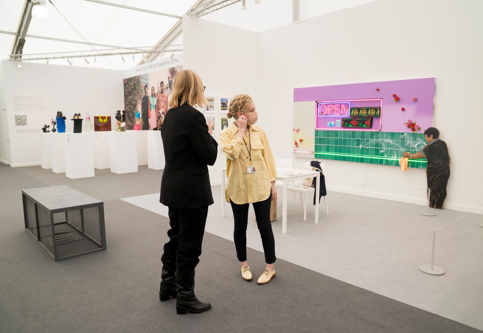 Patrick Martinez and Jay Lynn Gomez's Labor of Love, Stucco (2022) in the Charlie James stand at Frieze Los Angeles 2022. Photo: Eric Thayer for The Art Newspaper
